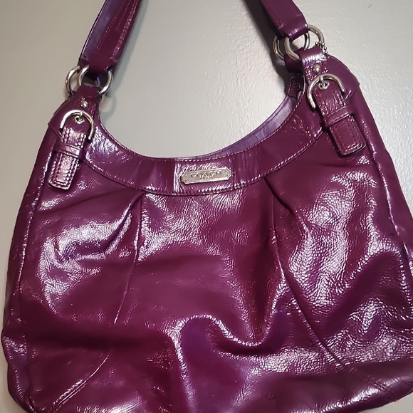 Coach Purple Leather Shoulder Bag - Picture 1 of 1